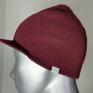 Coal Burgundy Knit Beanie with Visor